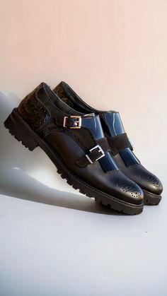 Black kiltie monk strap shoes Nyfw 2023, Women Dress Shoes, Monk Shoes, Mens Fashion Rugged, Monk Strap Shoes, Dress Shoes Womens, Strap Shoes, Classic Dress, Monk Strap