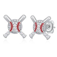 PRICES MAY VARY. ⚾【Design】: The baseball earrings are adorned with baseball and bat,represent positivity, energy, strength and courage on the field. Wearing the baseball stud earrings will encourage you to give it your all until you succeed! The baseballs are inlaid with sparkling cubic zirconia, which is unique, stylish and fine, perfect for gifts for family and friends! ⚾【Material】: The baseball jewelry is made of sterling silver and cubic zirconia, anti-tarnish, hypoallergenic, nickel-free, l Volleyball Earrings, Positivity Energy, Baseball Jewelry, Baseball Earrings, Sports Jewelry, Baseball Gifts, Earrings Design, Inspiration Ideas, Sterling Earrings