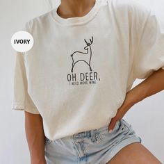 Comfort Colors T-Shirt for Christmas Enthusiasts - Unique "Oh Deer, I Need More Wine" Print - Perfect Holiday Gift Embrace the festive season with our Comfort Colors t-shirt featuring the fun "Oh Deer, I Need More Wine" print. This humorous design is perfect for wine lovers who want to add a playful touch to their holiday celebrations. Ideal for gifting or casual Christmas events. 🛍️ HOW TO ORDER: 1️⃣To begin, select the desired product type and size from the drop-down menu. 2️⃣Next, choose the primary color and brand. 3️⃣Then, choose the desired quantity. 4️⃣Finally, click on the "Add to Cart" button. 🌟🌟If you're interested in purchasing another product with a different design or size, simply add it to your cart from the product page. ♦️ T-SHIRT: - 6.1 oz./yd² (US), 10 oz/L yd (CA), 10 Wine Christmas, Wine Print, Christmas Events, I Need More, Oh Deer, Toddler Hoodie, Christmas Print, Christmas Wine, Zip Up Hoodies