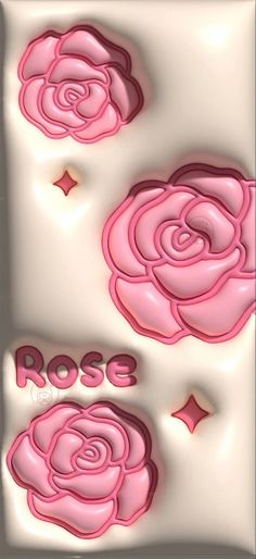 two pink roses with the words rose on them