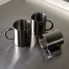 Double-Layer Glossy Stainless Steel Cups by LoveÉcru | LoveÉcru Stainless Steel Coffee Mugs, Metal Cups, Cups Set, Curated Design, Beautiful Plates, Stainless Steel Cups, Furniture Collections, Cup Design, Dream House Decor