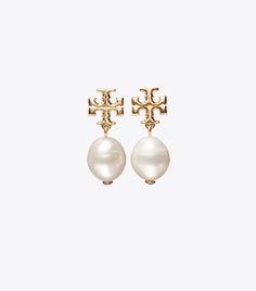 Kira Pearl Drop Earring: Women's Designer Earrings | Tory Burch Preppy Jewelry, Jewelry Accessories Ideas, Classy Jewelry, Jewelry Lookbook, Trendy Earrings, Ethereal Beauty, Girly Jewelry, Drop Earring, Dream Jewelry