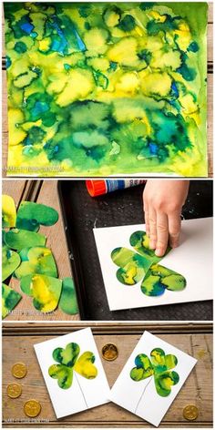 the process to make paper shamrocks for st patrick's day