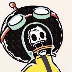 a drawing of a skeleton wearing a space suit