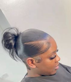 Sleek Bun Black Women Weave, Mid Bun Black Women, Top Bun Black Women, Spiky Bun Black Women, Feathered Ponytail, Bun Black Women Hairstyles, Sleek Low Bun Black Women, Bun For Black Women, Hair Frontal