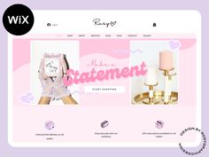 the website is designed to look like it has been made with pink and white colors