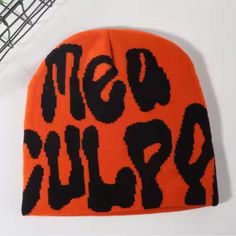 New. Never Worn. Orange Beanie, Black Letter, Black Orange, Beanie Hat, Beanie Hats, Orange Black, New Color, Orange, Hats