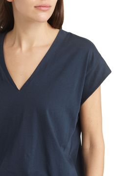 This V-neck T-shirt in lightweight pima cotton is a can't-miss closet staple for any day of the week. 25 1/2" length (size Medium) V-neck Short sleeves 100% pima cotton Machine wash, tumble dry Imported Day Of The Week, Pima Cotton, V Neck Tee, V Neck T Shirt, Mid Rise, Short Sleeves, Nordstrom, Size Medium, V Neck