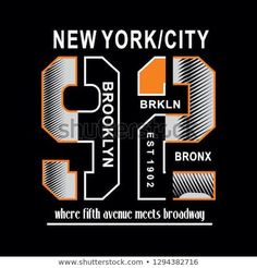 the number three for new york city, which is written in black and orange colors