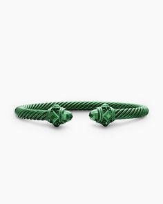 David Yurman | Renaissance Classic Cable Bracelet in Forest Green Aluminum, 5mm David Yurman Cable Bracelet, Aluminum Bracelets, Fawn Colour, Cable Bracelets, Women's Bracelets, New Paris, Rare Gemstones, David Yurman, High Jewelry