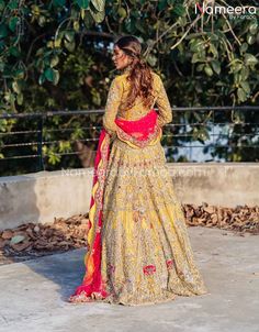 Lehenga Choli Yellow Bridal Lehenga, Bridal Mehndi Dresses, Pakistani Bridal Dress, Choli Dress, Mehndi Dress, Baby Pink Color, Yellow Lehenga, Baby Pink Colour, Bridal Lehenga Choli