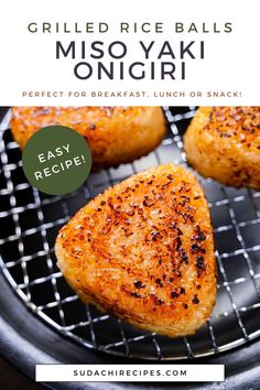 grilled rice balls with miso yaki onigiri recipe for breakfast, lunch or snack