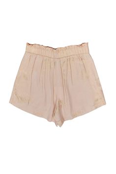 Grab these soft satin shorts with some rosy romance from Nanushka. Made with a drawstring design, this is the perfect comfy and dreamy bottom to wear with your favorite soft bodysuit for a flirty daytime look. Size M 100% Viscose Mid-rise fit Drawstring waist with tassel tied Pockets at hip Waist 28" Total length 15" Chic Pajama Shorts, Elegant Loungewear Shorts For Spring, Elegant Spring Loungewear Shorts, Chic Pajama Shorts With Elastic Waistband, Feminine Shorts For Daywear, Chic Pajama Shorts For Daywear, Chic Pajama Shorts For Spring, Feminine Shorts With Elastic Waistband, Satin Shorts