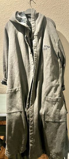 #ad Top Rated L.l. Bean 1912 Rn 71341 Size Large Cotton Pea/ Trench Coat Flannel Lining Grey, Fashion Women's Jackets Cozy Cotton Outerwear For Work, Gray Cotton Outerwear For Loungewear, Classic Cotton Outerwear For Loungewear, Classic Fall Outerwear For Loungewear, Classic Fall Loungewear Outerwear, Cozy Daywear Outerwear With Pockets, Cozy Outerwear With Pockets For Daywear, Peas, Trench Coat