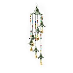 Mackenzie-Childs Avant Garden Wind Chimes Garden Wind Chimes, Avant Garden, Wreath Hangers, Tall Plant Stands, Large Flower Pots, Make Music, Rainbow Roses, Solar Lanterns, Garden Accents