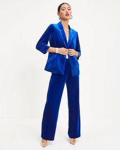 Relaxed Fit  Self– 90% Polyester and 10% Spandex and Lining– 100% Polyester  Hand Wash Cold, Dry Flat  Padded Shoulders  Flap Pockets  Velvet Fabrication  No Closures  Lined  Professional meets festive in the Claudia Velvet Ruched Sleeve Blazer in cobalt that features padded shoulders.   Styled with: Diana Cuff, Cele Ruched Sleeve Blazer, Ruched Sleeve, Fringe Sweater, Classic Jacket, Houndstooth Blazer, Autumn Fashion Casual, Velvet Pants, Wide Pants, Cropped Denim