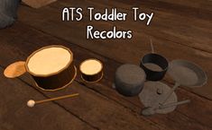 an image of toys that are sitting on the floor together with text reading ats toddler toy recolors