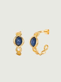 BlueCrystalEternityEarrings Elegant Natural Stone Hoop Earrings For Gift, Elegant Hoop Earrings With Natural Stones For Gift, Elegant Gold Hoop Earrings With Natural Stones, Luxury Jewelry Brands, Manifest Your Dreams, Power Of Nature, Mineral Stone, Ring Pendant Necklace, Recycled Silver