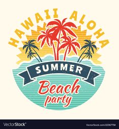 a summer beach party poster with palm trees