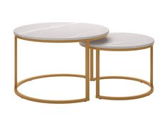 Round marble and gold nesting coffee tables with elegant design and stylish metal frames. Coffee Table Metal Frame, Coffee Table Metal, Round Nesting Coffee Tables, Nesting Coffee Table, Patio Bar Set, Patio Storage, Marble Surface, Nesting Coffee Tables, Table Metal