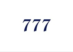 the number 777 in blue on a white background