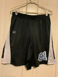 UNDER ARMOUR SIZE MEDIUM #81 MESH BASKETBALL SHORTS.  WHITE PANELS, NUMBERS ARE SEWN ON, NO POCKETS.  19.5" LONG. Basketball Athletic Shorts For Sports Season, Basketball Athletic Shorts For Sports, Athletic Shorts For Basketball Season, Shorts White, White Paneling, Basketball Shorts, Gym Men, Under Armour, Mens Short