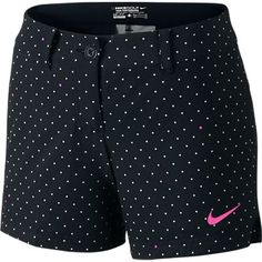 a women's nike shorts with polka dots on the bottom and pink, black, and