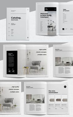 Professional Catalogue Design, Interior Catalogue Design, Minimal Catalog Design, Furniture Catalogue Design Layout, A4 Template Design