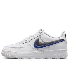 (GS) Nike Air Force 1 Low Impact Next Nature Double Swoosh 'White Black Blue' FD0688-100 White Casual Nike Air Force 1 Fade-resistant, White Nike Air Force 1 Sports Shoes, Casual White Nike Air Force 1 For Sports, Nike Air Force 1 White Breathable For Sports, Nike Air Force 1 White Breathable Sports Shoes, Nike Air Force 1 Low, Air Force 1 Low, Nike Air Force 1, Air Force 1