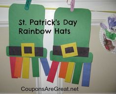 st patrick's day rainbow hats made out of construction paper