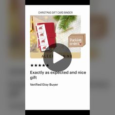 a christmas gift card with the text, exactly as expected and nice gift verified by buyer