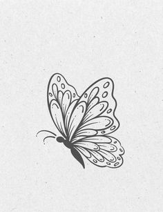 a black and white drawing of a butterfly