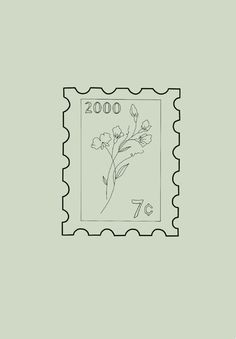 a postage stamp with flowers on it