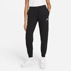 Nwt Nike Sportswear Essential Women's Fleece Pants Black W/ White Logo Size Xs (0-2) Approx. Measurements Laying Flat: -Waist: 12” -Inseam: 28” Fleece Pants Women, Nike Tracksuit, Adidas Tracksuit, Nike Sweatpants, Jogging Suit, Nike Leggings, Training Pants, Fleece Pants, Fleece Joggers