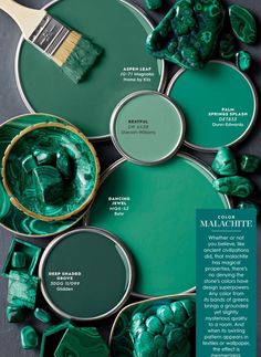 the cover of home magazine with green paint