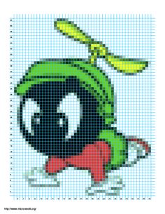 an image of a cartoon character in cross stitch