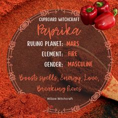 an image of some spices on top of red sand with words describing the different types of spice