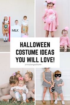 halloween costumes for kids that are easy to make and great for the whole family, plus free printables