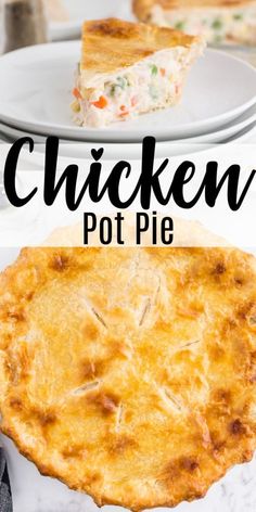 chicken pot pie with text overlay