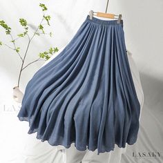 Lasaky - Luxurious Semi-Sheer Maxi Dress with Relaxed Fit and Soft Cotton Blend Cheap Maxi Skirts, Colored Office, Linen Skirts, Skirt Linen, Sheer Maxi Dress, Black White Yellow, Work Skirts, Langer Rock, Summer Linen