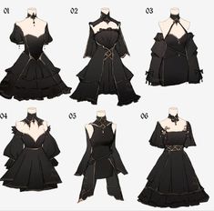 the instructions for how to make a black dress with white collars and long sleeves