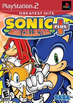 the game cover for sonic mega collection plus, featuring two tails and an orange cat