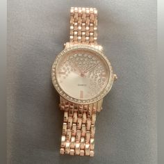 Women’s Watch In Rose Gold With Jeweled Detailing New Without Tags Party Rose Gold Diamond Watch, Rose Gold Watch For Parties, Rose Gold Watches Women, Accessories Watches, Womens Watches, Rose Gold, Women Accessories, Tags, Gold