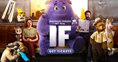 the movie poster for get tickets with people sitting in front of them and stuffed animals