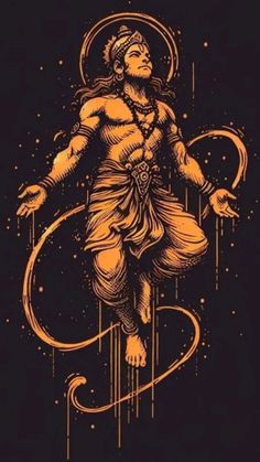 an image of the god in orange and black