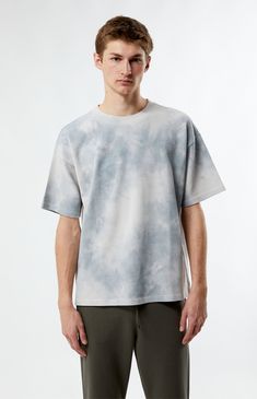 Cloud Dye T-Shirt The Cloud, Urban Landscape, Personal Marketing, Mens Graphic Tee, Dye T Shirt, Model Measurements, Pacsun, Drop Shoulder, Crew Neckline