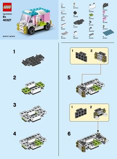 the instructions for lego's cars and trucks are shown in this page, which shows how