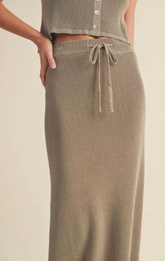 • Care Instructions: Hand wash • Fabric: 89% VISCOSE 11% NYLON Knitted Maxi Skirt, Formal Dress Shops, Knit Maxi Skirt, Black Dress Formal, Outerwear Vest, Athleisure Wear, White Maxi, Sweater Sale, Green Grey