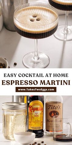 an easy cocktail at home with espresso martini