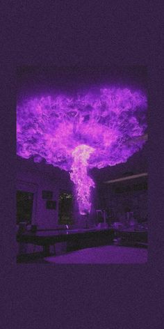 a large purple cloud is in the middle of a room